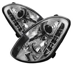 Infiniti G35 4DR Spyder Projector Headlights LED Halo - DRL - Chrome - 444-IG35034D-DRL-C