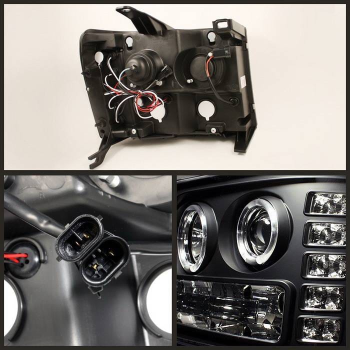 GMC Sierra Spyder Halo LED Projector Headlights - Black - 444-HA98-AM-C thumbnail 2