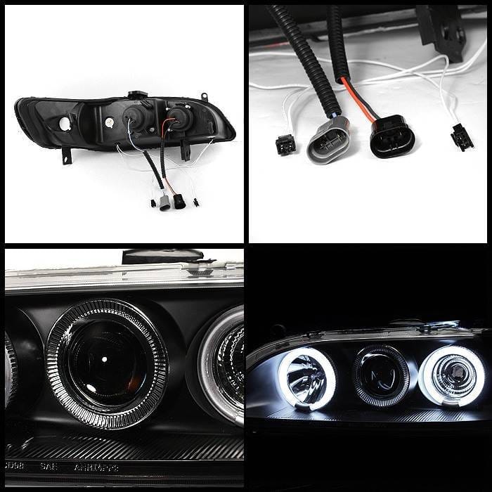Honda Accord Spyder Projector Headlights - CCFL Halo - Black - 1PC - 444-HA98-CCFL-BK thumbnail 2