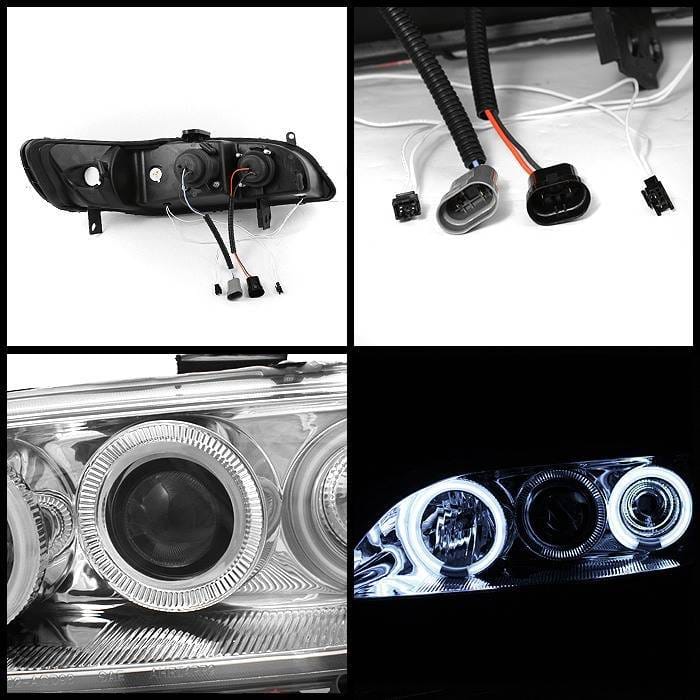 Honda Accord Spyder Projector Headlights - CCFL Halo - Chrome - 1PC - 444-HA98-CCFL-C thumbnail 2