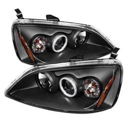 Honda Civic 2DR & 4DR Spyder Projector Headlights - CCFL Halo - Black - 444-HC01-CCFL-BK