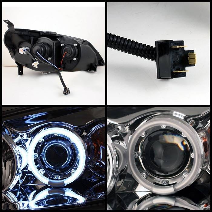 Honda Civic 2DR & 4DR Spyder Projector Headlights - CCFL Halo - Chrome - 444-HC01-CCFL-C thumbnail 2