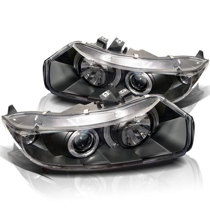 Honda Civic 2DR Spyder Projector Headlights - LED Halo - Black - 444-HC06-2D-HL-BK