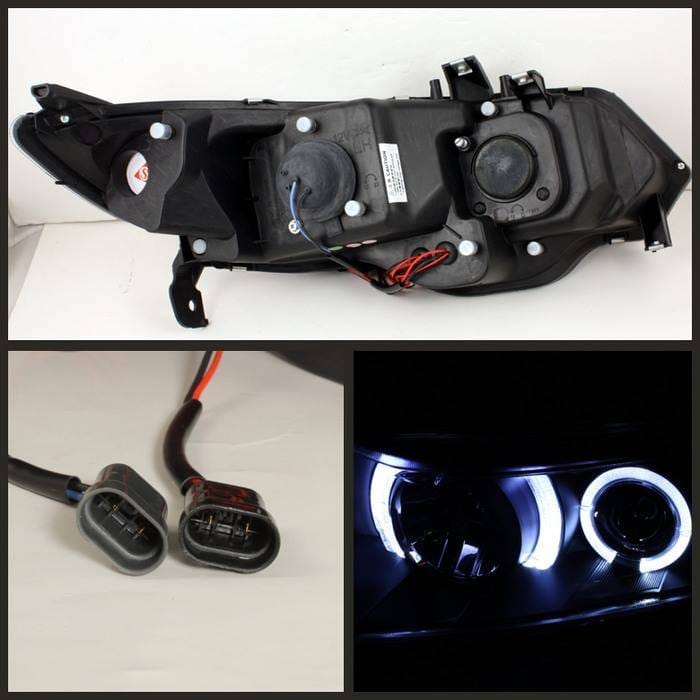 Honda Civic 2DR Spyder Projector Headlights - LED Halo - Black - 444-HC06-2D-HL-BK thumbnail 2