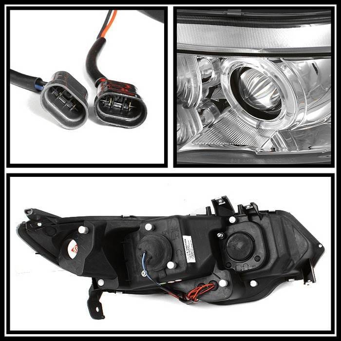 Honda Civic 2DR Spyder Projector Headlights - LED Halo - Chrome - 444-HC06-2D-HL-C thumbnail 2