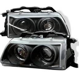 Honda Civic Spyder Projector Headlights - LED Halo - Black - 444-HC88-HL-BK