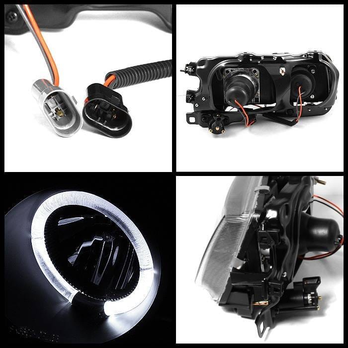 Honda Civic Spyder Projector Headlights - LED Halo - Black - 444-HC88-HL-BK thumbnail 2