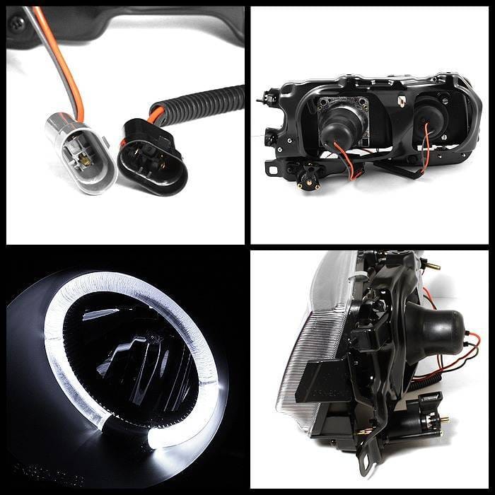 Honda Civic Spyder Projector Headlights - LED Halo - Black - 444-HC90-HL-BK thumbnail 2