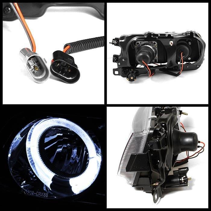 Honda Civic Spyder Projector Headlights - LED Halo - Chrome - 444-HC90-HL-C thumbnail 2
