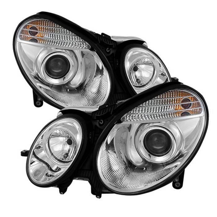 Mercedes-Benz E Class Spyder Projector Headlights Chrome - 444-MBW21103-C