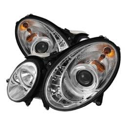 Mercedes-Benz E Class Spyder Projector Headlights DRL - Chrome - 444-MBW21103-DRL-C