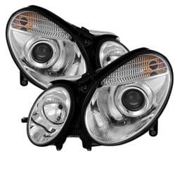 Mercedes-Benz E Class Spyder Projector Headlights - Xenon HID Model Only - Chrome - 444-MBW21103-HID-C
