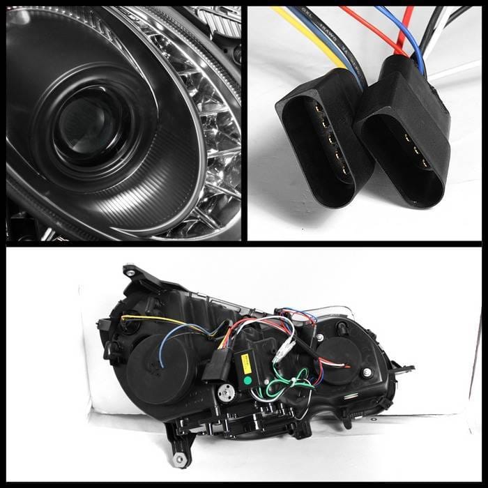 Mercedes-Benz E Class Spyder Projector Headlights DRL - Black - 444-MBW21107-DRL-BK thumbnail 2