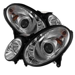 Mercedes-Benz E Class Spyder Projector Headlights DRL - Chrome - 444-MBW21107-DRL-C