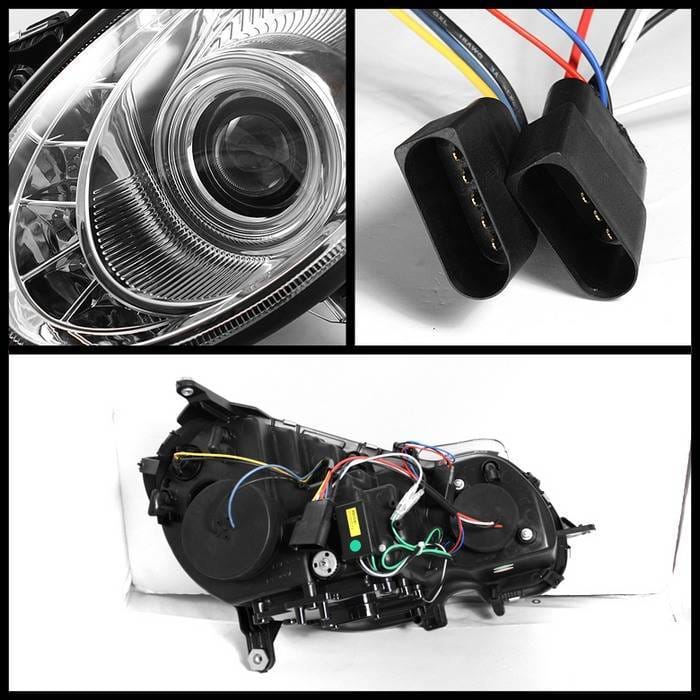 Mercedes-Benz E Class Spyder Projector Headlights DRL - Chrome - 444-MBW21107-DRL-C thumbnail 2
