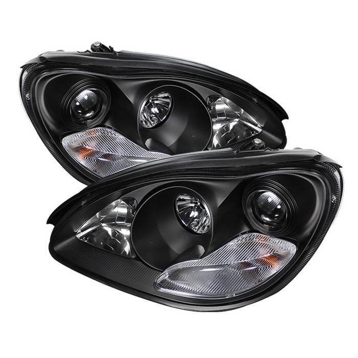 Mercedes-Benz S Class Spyder Projector Headlights Black - 444-MBW220-BK