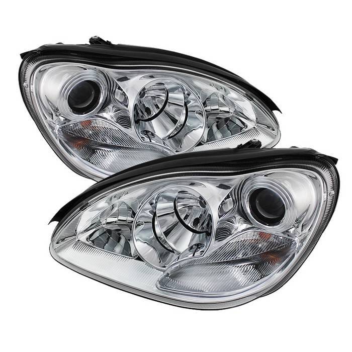 Mercedes-Benz S Class Spyder Projector Headlights Chrome - 444-MBW220-C