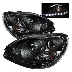 Mercedes-Benz S Class Spyder Projector Headlights DRL - Black - 444-MBW220-DRL-BK