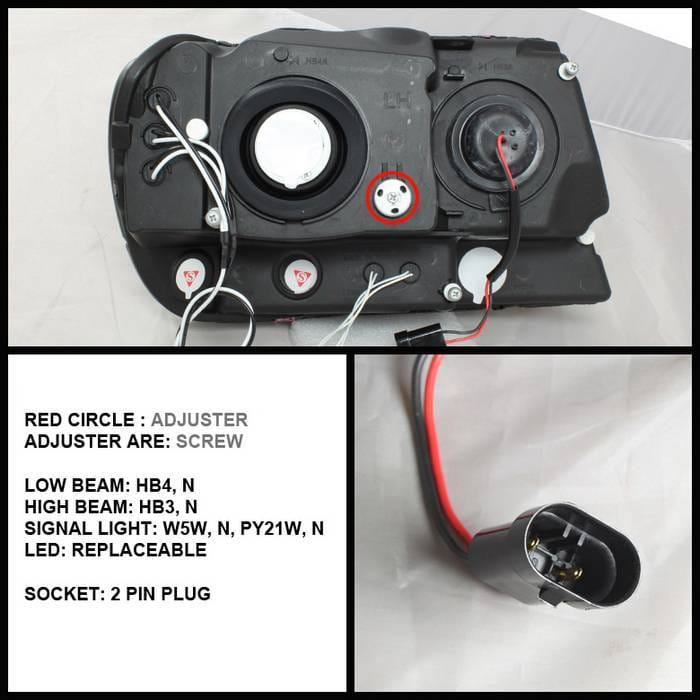 Jeep Grand Cherokee Spyder Projector Headlights - CCFL Halo - LED - Chrome - 444-JGC99-CCFL-C thumbnail 2