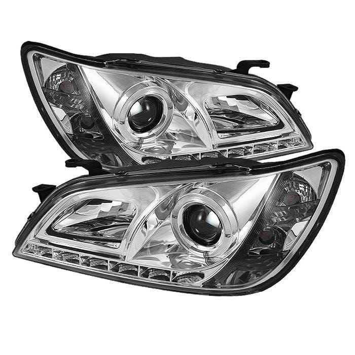 Lexus IS Spyder Projector Headlights - Xenon HID Model Only - LED Halo - DRL - Chrome - 444-LIS01-HID-DRL-C