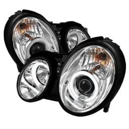 Mercedes-Benz CLK Spyder Projector Headlights CCFL Halo - Chrome - 444-MBCLK98-CCFL-C