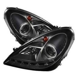 Mercedes-Benz SLK Spyder Projector Headlights DRL - Black - 444-MBSLK05-DRL-BK