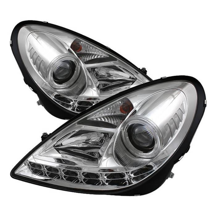 Mercedes-Benz SLK Spyder Projector Headlights DRL - Chrome - 444-MBSLK05-DRL-C