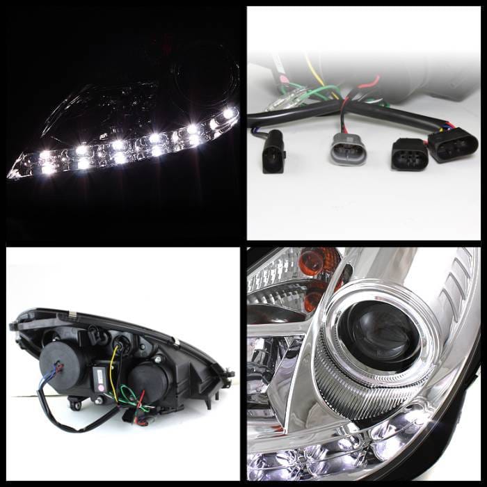 Mercedes-Benz SLK Spyder Projector Headlights DRL - Chrome - 444-MBSLK05-DRL-C thumbnail 2