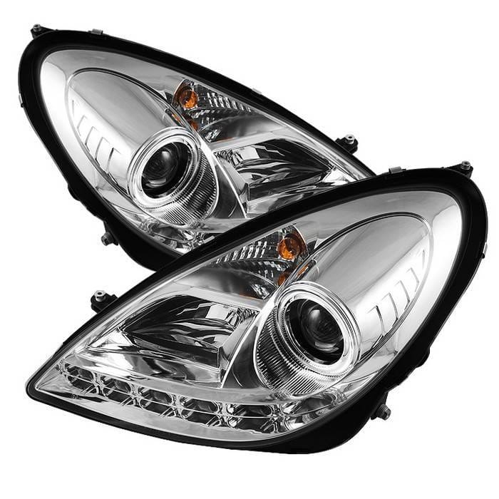 Mercedes-Benz SLK Spyder Projector Headlights - Xenon HID Model Only - DRL - Chrome - 444-MBSLK05-HID-DRL-C