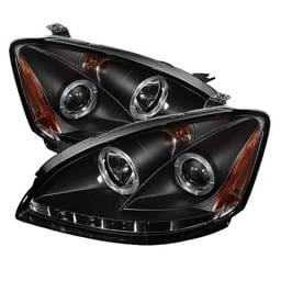 Nissan Altima Spyder Projector Headlights LED Halo - LED - Black - 444-NA02-HL-BK