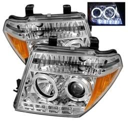 Nissan Frontier Spyder Projector Headlights - LED Halo - LED - Chrome - 444-NF05-HL-C