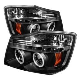 Nissan Titan Spyder Projector Headlights - CCFL Halo - LED - Black - 444-NTI04-CCFL-BK