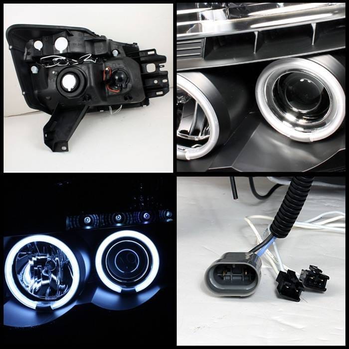 Nissan Titan Spyder Projector Headlights - CCFL Halo - LED - Black - 444-NTI04-CCFL-BK thumbnail 2