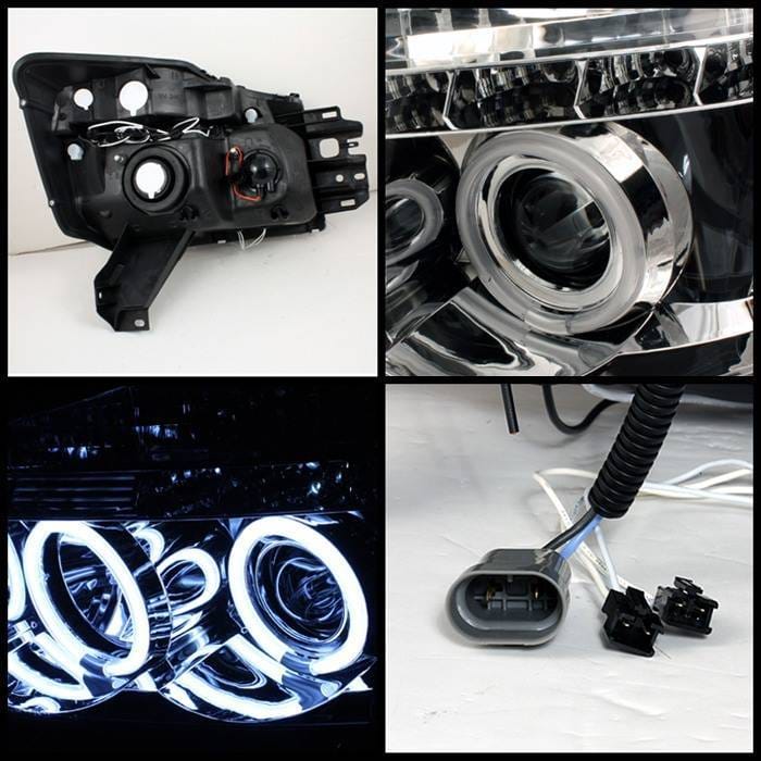 Nissan Armada Spyder Projector Headlights - CCFL Halo - LED - Chrome - 444-NTI04-CCFL-C thumbnail 2