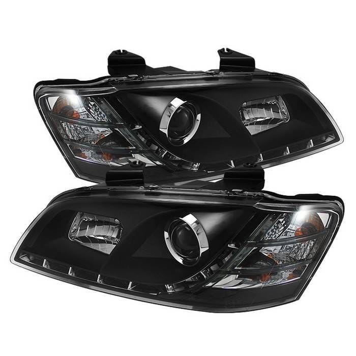 Pontiac G8 Spyder Projector Headlights - DRL - Black - 444-PG808-DRL-BK