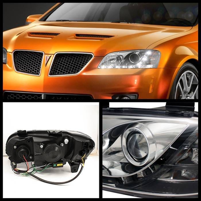 Pontiac G8 Spyder Projector Headlights - DRL - Chrome - 444-PG808-DRL-C thumbnail 2