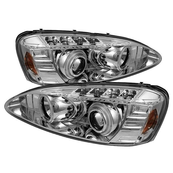 Pontiac Grand Prix Spyder Projector Headlights - CCFL Halo - LED - Chrome - 444-PGP04-CCFL-C