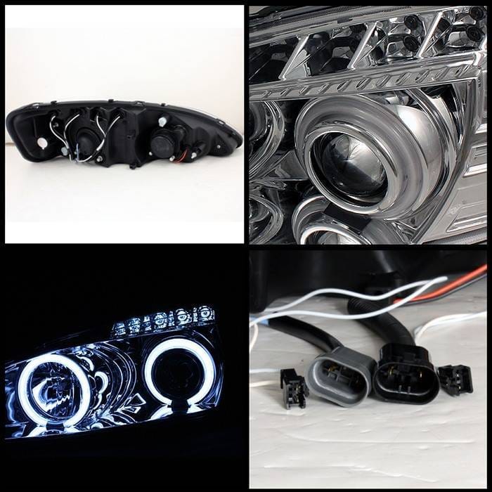 Pontiac Grand Prix Spyder Projector Headlights - CCFL Halo - LED - Chrome - 444-PGP04-CCFL-C thumbnail 2