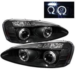 Pontiac Grand Prix Spyder Projector Headlights - LED Halo - LED - Black - 444-PGP04-HL-BK