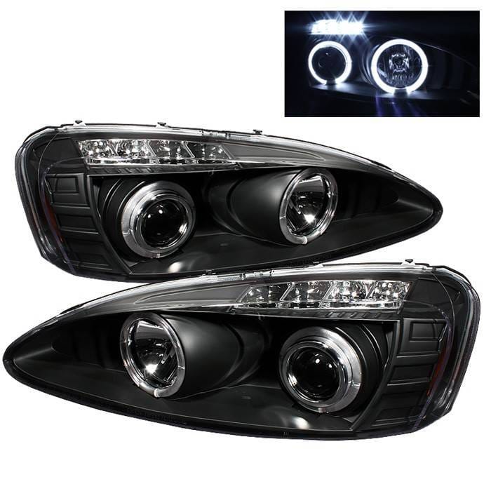 Pontiac Grand Prix Spyder Projector Headlights - LED Halo - LED - Black - 444-PGP04-HL-BK