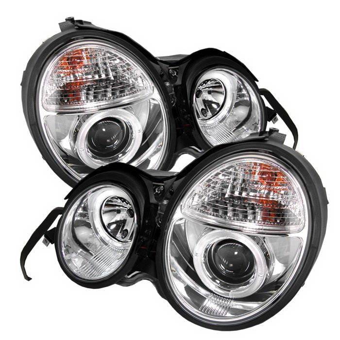 Mercedes-Benz E Class Spyder Halo Projector Headlights - Chrome - 444-ME00-CCFL-SM