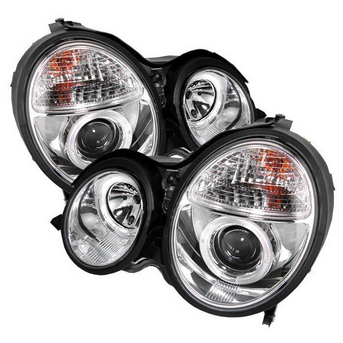 Mercedes-Benz E Class Spyder Halo Projector Headlights - Chrome - 444-ME00-HL-C