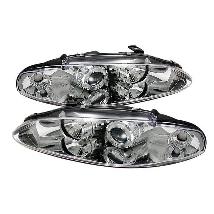 Mitsubishi Eclipse Spyder Projector Headlights - LED Halo - Chrome - 444-ME95-HL-C