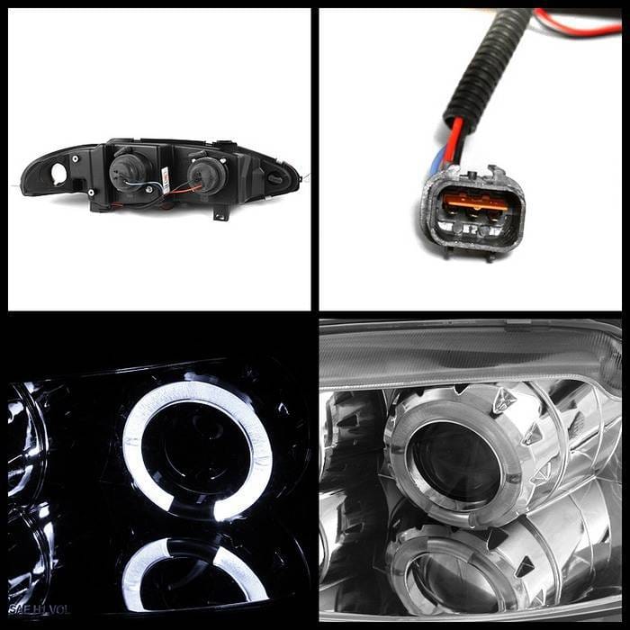 Mitsubishi Eclipse Spyder Projector Headlights - LED Halo - Chrome - 444-ME95-HL-C thumbnail 2