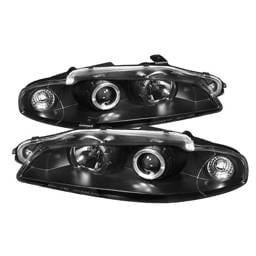 Mitsubishi Eclipse Spyder Projector Headlights - LED Halo - Black - 444-ME97-HL-BK