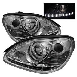Mercedes-Benz S Class Spyder Daytime Running LED Projector Headlights - Chrome - 444-ML08-HID-DRL-C
