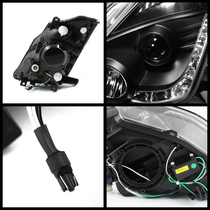 Nissan 350Z Spyder Projector Headlights DRL - Black - 444-N350Z02-DRL-BK thumbnail 2