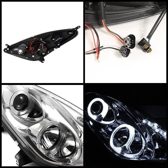 Toyota Celica Spyder Projector Headlights - LED Halo - DRL LED - Chrome - 444-TCEL00-LED-C thumbnail 2