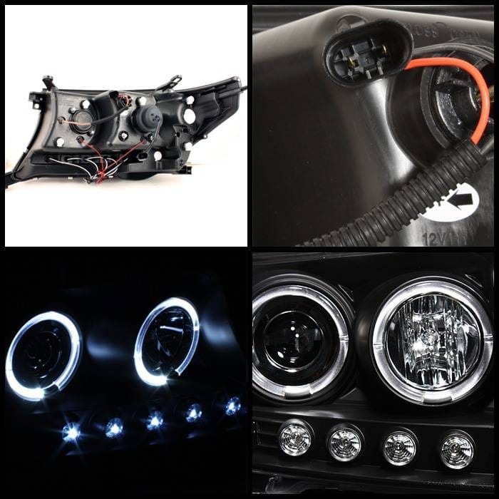 Toyota Land Cruiser Spyder Projector Headlights - LED Halo - LED - Black - 444-TLAND08-HL-BK thumbnail 2