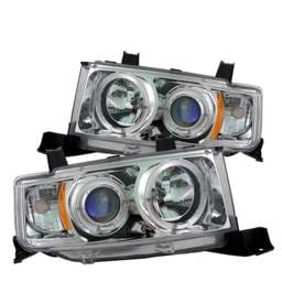 Scion xB Spyder Projector Headlights - LED Halo - Chrome - 444-TSXB03-HL-C